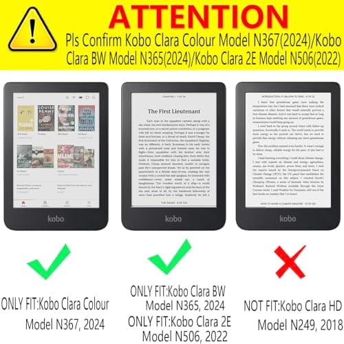 DMLuna Case for Kobo Clara Colour/Clara BW/Clara 2E 6"eReader, Ultra Slim Lightweight Folio Premium PU Leather Protective Cover with Auto Sleep/Wake Function, Rose Gold — view 2
