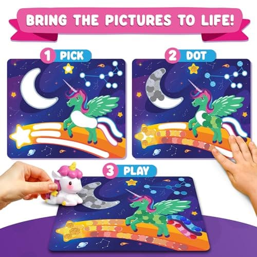 Dot Art Activity - Unicorn & Princess Sticker Kit, Toys for 3 Year Old Girl — view 3
