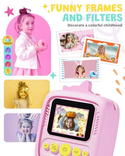 Kids Camera Instant Print,1080P Kids Digital Camera,Girls Gifts Toys Age 3+ — view 5