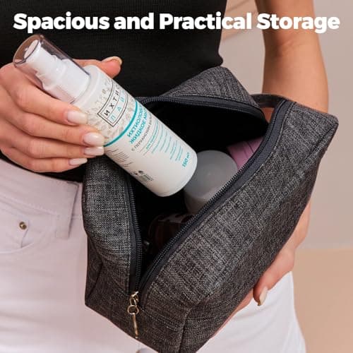 Woobroo Travel Toiletry Bag for Men and Women, Portable Travel Wash Bag Water-Resistant Shaving Bag Makeup Bag with Handle Dopp Kit for Toiletries Accessories Cosmetics Brushes — view 4