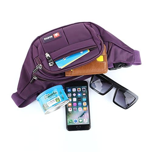 Bumbags and Fanny Packs for Running Hiking Waist Bag Outdoor Sport Hiking Waistpack for Men Women (Purple) — view 3