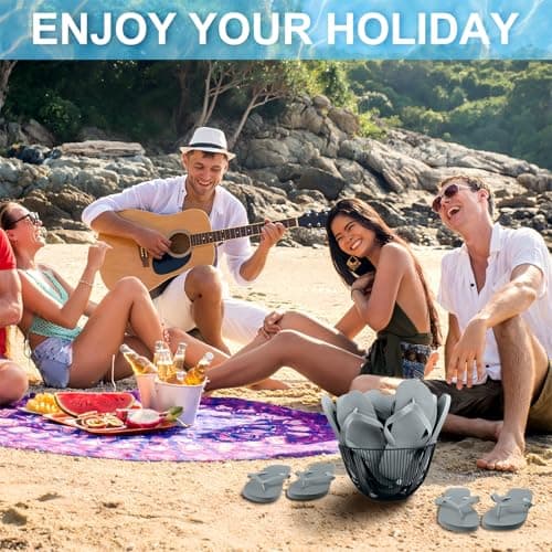 Haysandy 50 Pairs Flip Flops Bulk, Slim Flip Flop Sandal with Narrow Strap, Non Slip Flop Sandal for Women Men Guests Pack Casual Slippers for Beach Wedding Pool Party, Silver Gray, One Size — view 2
