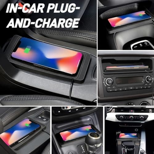 Wireless Car Charger for Ford Transit Custom EV 2023 2024 2025 2026,15W Fast Wireless Charging Pad,Non Slip Car Phone Charging Mat,Car Charger,for iPhone,Samsung,Google,Type C — view 2