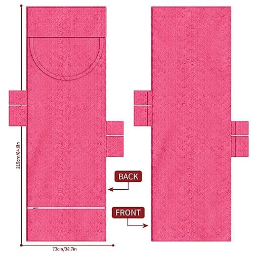 Vinsani Sun Lounger Beach Towel with Pockets, Soft & Quick Dry, Pink — view 6