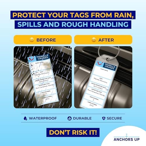 Marella (TUI) Cruise Luggage Tag Holders [4 Pack] – Waterproof, Durable Plastic with Steel Loops – Fits All Marella (TUI) Ships for Cruising in 2026, 2027 and 2028 — view 2