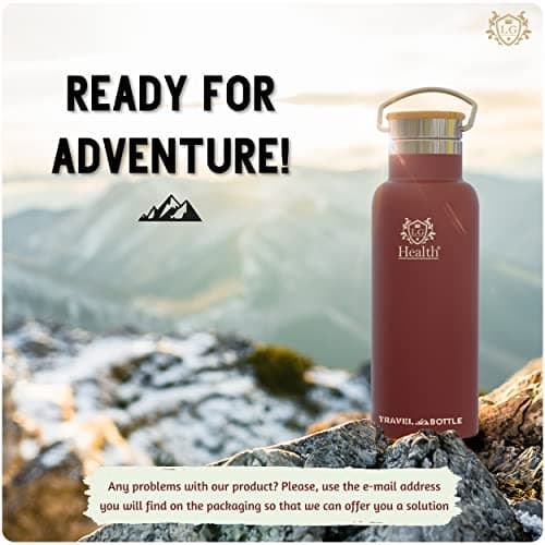 Insulated Water Bottle 500 ml Stainless Steel Vacuum Flask with Neoprene Sleeve, 2 Lids: Sport & Leak-Proof, BPA Free, Drinks Cold 24h/Hot 12h, Travel Flask for Gym, Hiking & Office — view 5