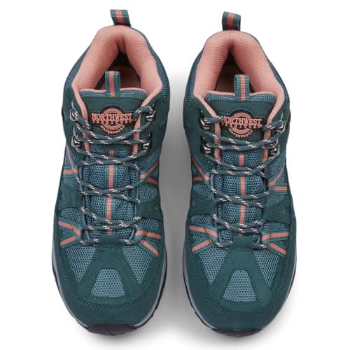 Northwest Territory Women's Brock Waterproof Suede Leather Walking Boots (Turquoise, 7, UK Footwear Size System, Adult, Women, Numeric, Medium, 7) — view 6