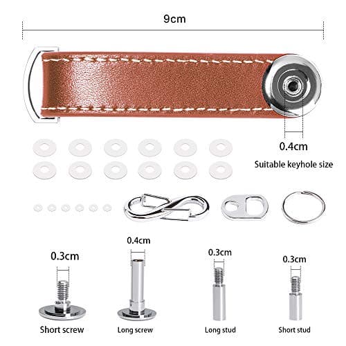 flintronic Key Organizer | Genuine Leather Keychain| Pocket Smart Key Holder with Gift Box Stylish, Functional & Practical (Holds 7-9 Multiple Keys) - Black&Brown — view 2