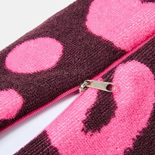 OHS Leopard Print Inflatable Pillow, Bolster Cushion Lightweight Compact Sun Lounger Cushion with Microfibre Cover Back Support Outdoor Cushions Travel Poolside Beach Accessories, Burgundy/Hot Pink — view 6