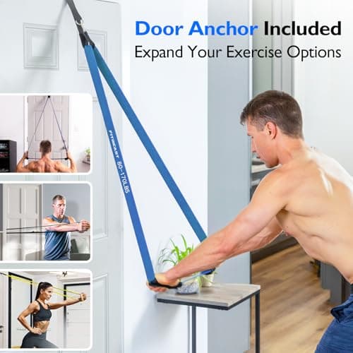 FitBeast Resistance Bands Set, 5 Levels Pull Up Bands for Powerlifting, Muscle Building, Home Gym Workout, Stretching, Stretch Bands with Door Anchor — view 6