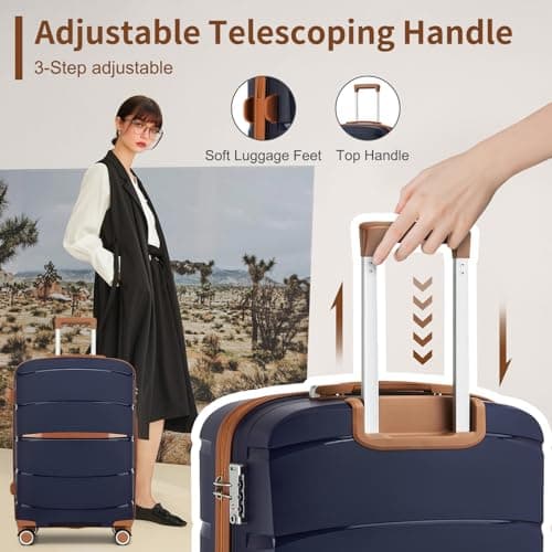 Kono 28 Inch Large Hard Shell Suitcase PP Lightweight Travel Luggage — view 2