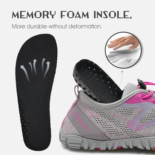 Barefoot Shoes Men Women Water Shoes Wide Lightweight Walking Shoes(A Rose,5.5UK) — view 5