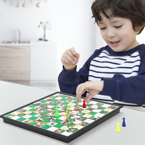 ZUNIPLEX Snakes & Ladders Game with Magnetic Foldable,Small Land-Based Game — view 5