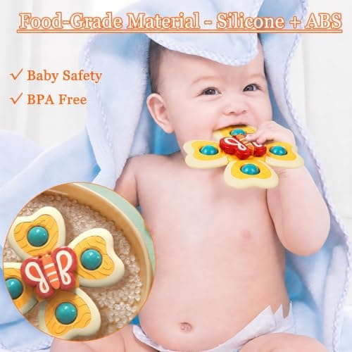 4PCS Suction Spinner Toys for Babies, High Chair Toys with Suction Cups 1-3 — view 5