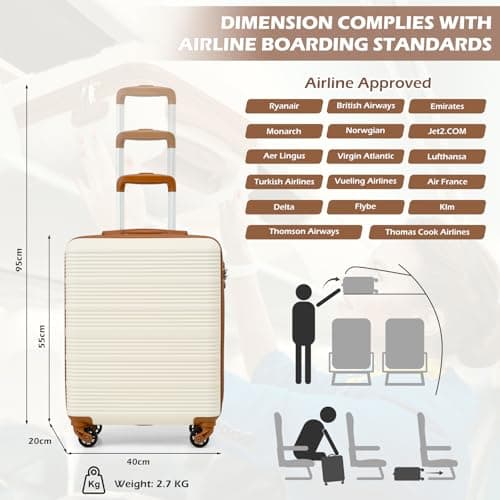 COOLIFE Cabin Suitcase 55x40x20cm for Easyjet, Carry On Suitcase — view 2