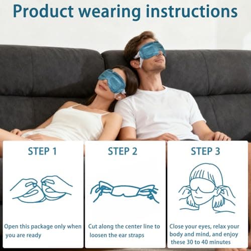 ZHAOCAI 20 Packs Steam Eye Masks, Self Heating Disposable Heated Eye Mask with Lutein, Warm Compress Sleep Eye Patches for Adults, Travel Essentials & Relaxation Gifts for Women — view 6