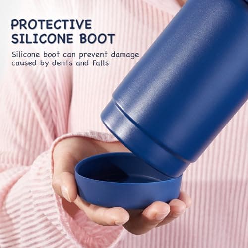 Fijinhom Kids Water Bottle, 360ml/12oz, Stainless Steel Insulated Water Bottle with Straw, Vacuum Leakproof, Kids Water Bottles for School Boys Girls, Keep Drinks Hot Cold,BPA Free,Blue — view 5
