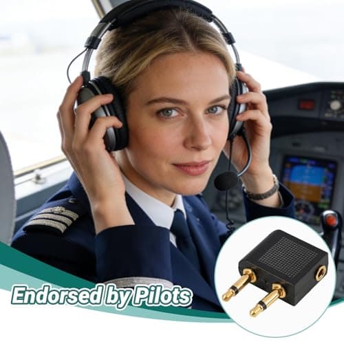Bgfaquri 5 Pack Airplane Headphone Adapter, Airplane Flight Adapters for Headphones Gold Plated Flight Headphone Converter Plug for In Flights Entertainment Compatible with Wired Headphones Earphones — view 4