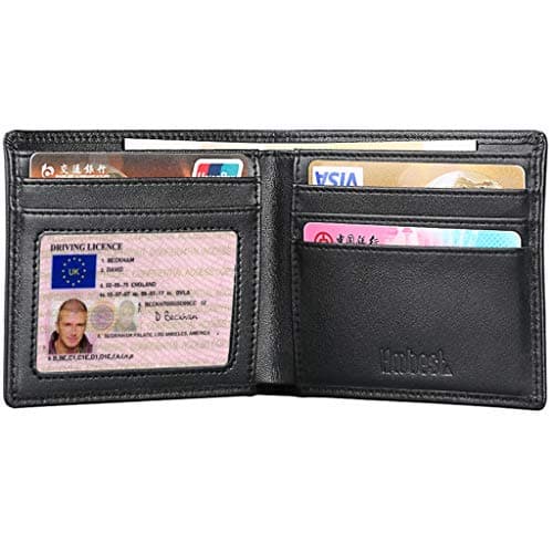 Hoobest RFID Blocking Genuine Leather Wallet Men Slim Wallet Travel Wallet