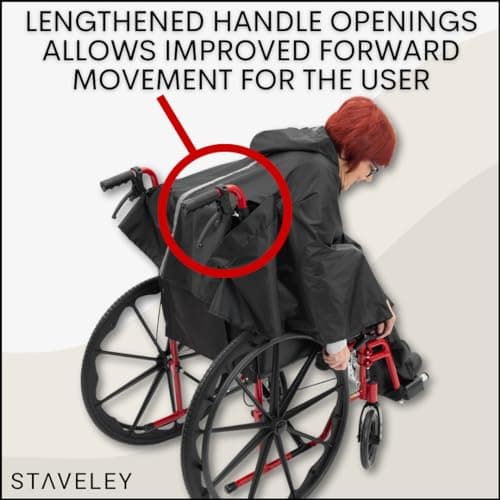 Staveley Wheelchair Rain Cape Poncho Waterproof | Unisex Lightweight Adult Mobility Rain Cape | Protection for Wheelchair & Electric Wheelchair Users — view 3