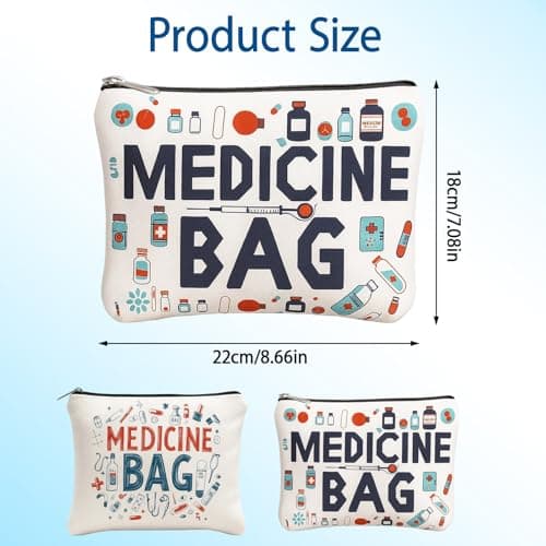 Travel Medicine Bag 2-Pack - Waterproof Medication Organizer Pouch for Pills, Portable Medical Storage for Travel Essentials, Toiletry & Pill Case — view 2