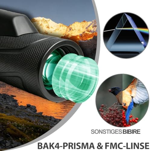 BIBIRE 12X42 Monocular Telescope for Adults High Powered Bird Watching — view 2