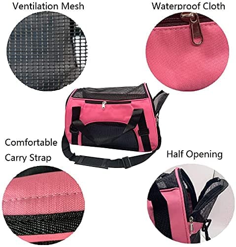 TIYOLAT Pet Carrier Bag, Airline Approved Duffle Bags, Pet Travel Portable Bag Home for Little Dogs, Cats and Puppies, Small Animals (M, Pink) — view 3