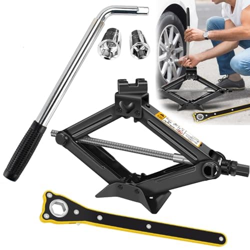 Car Tyre Changing Tools Kit - 2 Ton Scissor Jack & Telescoping Lug Wrench
