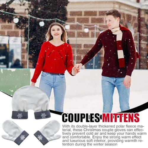 Couple Full Finger Gloves – Romantic Handwear Set, Lovers Winter Gloves, Knit Design, Soft Warm Protection | for Christmas Valentines Day New Year Winter Outdoor Travel Evening Casual Street Cold — view 2