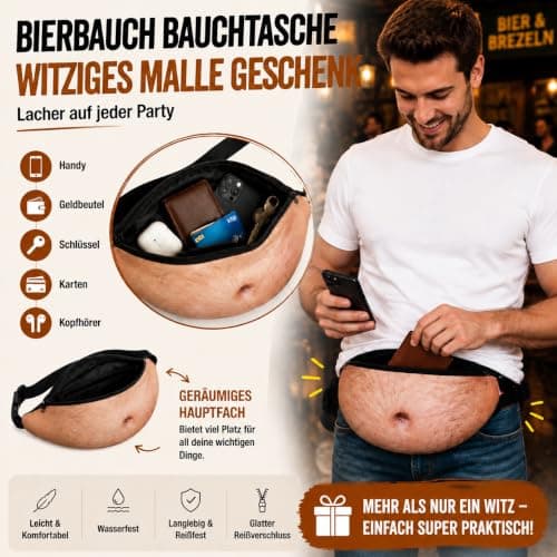 Novelty Belly Waist Bag Men, Funny dad Bag Bum Bag Adjustable Belt — view 4
