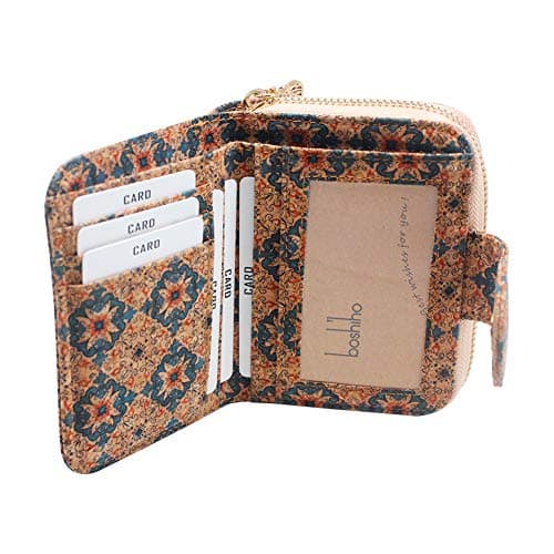 Boshiho Vegan Cork Wallet: Women's Zipper Pocket Purse with Card Holder and Coin Purse - Vegan Gift for Vegetarians, Women, Ladies, and Girls — view 2