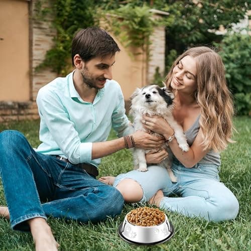 8 Pack Stainless Steel Cat Bowls, Non-Slip Dog Water Dish with Rubber Base Stackable Pet Feeding Bowl Durable Multifunctional Plate for Kitten Puppy Small Dog — view 5