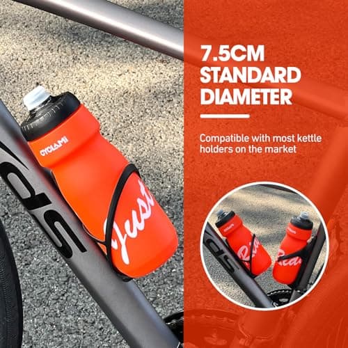 Bicycle Water Bottles, 650 ml, Lightweight, BPA-Free, Leak-Proof, Squeeze Cycling Bottle for Cycling, Fitness, Hiking, Swimming (Orange) — view 3