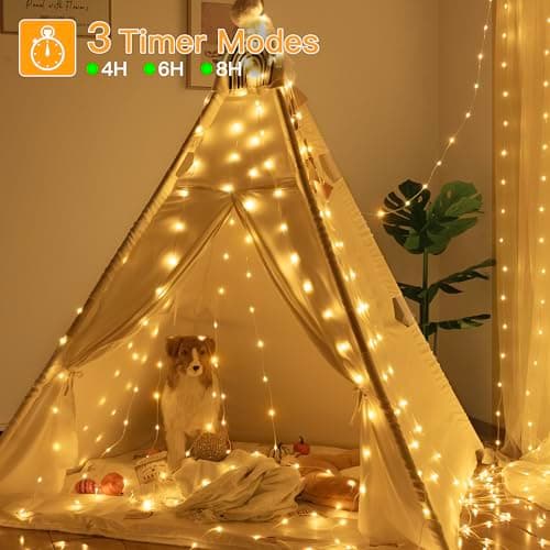 Ollny Camping String Lights 10M 100 LEDs, 2 in 1 Rechargeable Fairy Light — view 6