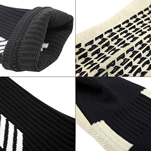 Dee Plus Kids Socks Anti Slip Boys Girls Football Socks Children Non-Slip Long Compression Sports Socks Rubber Pads Soccer Basketball Socks Running Outdoor for Age 6-11 (Black) — view 5