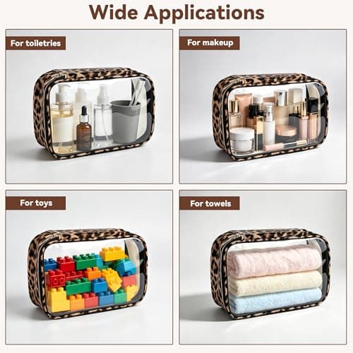 3 Pack Clear Toiletry Bag, Waterproof Travel Makeup Bags with Zipper — view 6