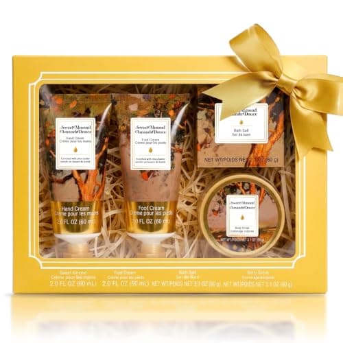 Hand Cream Gifts Set for Women Birthday 4PCS Almond Spa Gifts Hand Lotion