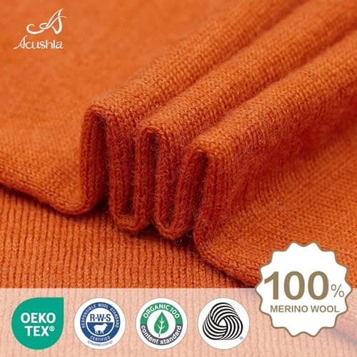 ACUSHLA Merino Wool Neck Gaiter, Ski Mask Neck Warmer Unisex, Maple Leaf — view 3