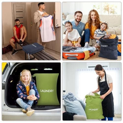 WiseBoy Travel Laundry Bags with Zips, 2 Pack Dirty Laundry Bag for Travel — view 6