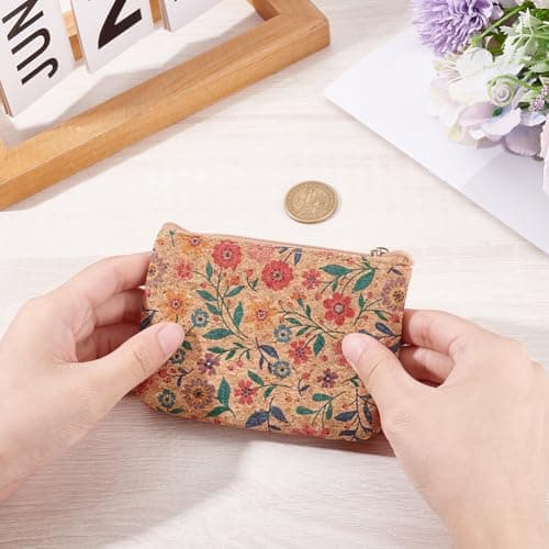 GORGECRAFT Cork Cosmetic Bag Makeup Case with Zipper Travel Cork Clutch Vegan Bag Sustainable Small Wallet Pouch Cosmetic Toiletry Organizer — view 3