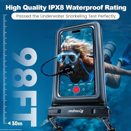 Rynapac Floating Waterproof Phone Pouch Up to 8.5"-2Pack IPX8 Dry Bag Case — view 2