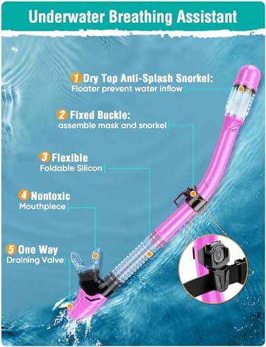 Lealinga Snorkel Set Adult Kid Panoramic View Snorkel Mask with Travel Bag — view 5