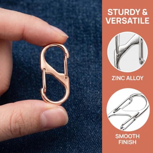 6 Pack Zipper Locks with Carabiner Clip, Anti Theft Zipper Clips — view 4