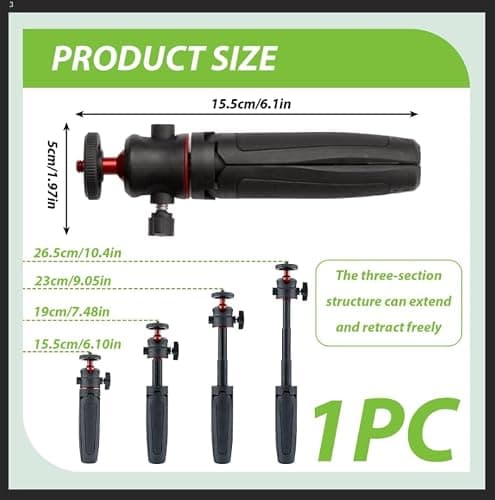 Compact Mini Tripod, Portable Travel Tripod 1/4 Inch Screw Extendable — view 4