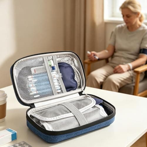 objbhuely Cooler Travel Case with Temp Display Travel Insulated Organizer — view 3
