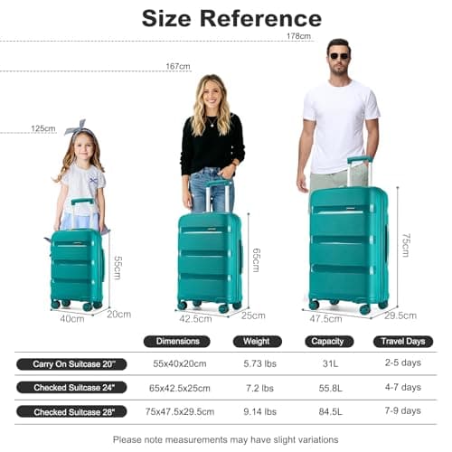Kono Cabin Suitcase 55x40x20cm Lightweight PP Carry On Luggage for Ryanair — view 2