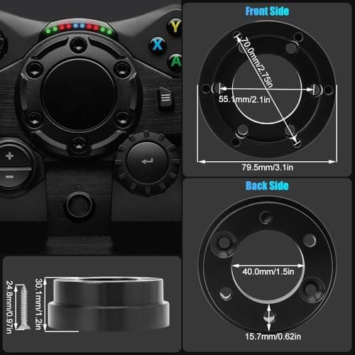 WODHMIEY 2.75in/70mm Universal Car Steering Wheel Hub,Steering Wheel Adapter Made Of Aluminum Alloy For LogitechG29、G920、G923、Thrustmaster Compatible With 13,14 Inch Wheel Hub Spacer — view 6