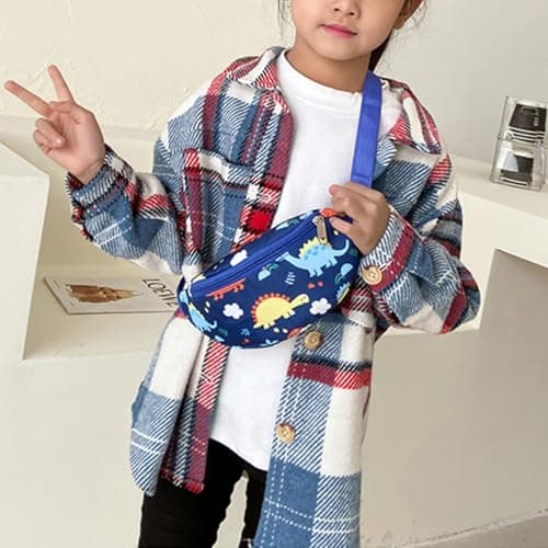 Kids Fanny Pack, Cute Dinosaur Kids Bum Bag Bumbag Waist Pack Cartoon Hipsack Belt Bag Small Belt Bum Bag Crossbody Purse Waist Pouch for Toddler Girls Boys Running Hiking Travel Sports — view 2