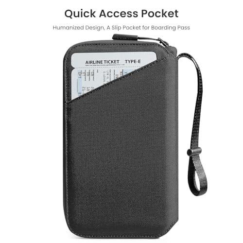 tomtoc Passport Holder Family with RFID Blocking, Passport Wallet Women Men — view 3