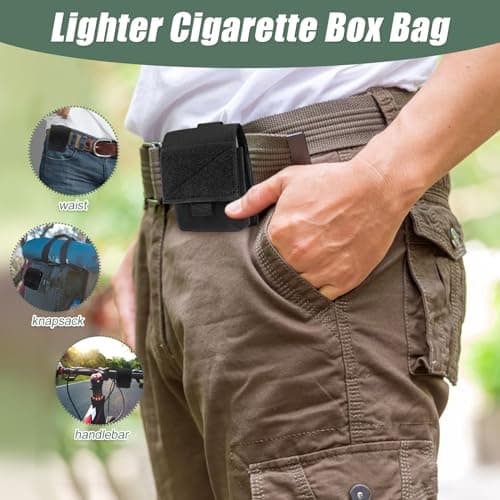 Waist Bag, Black Nylon EDC Pouch Pocket Organizer, Small Universal Outdoor Waist Bag for Small Tools Hiking Sports Cycling Jogging — view 4